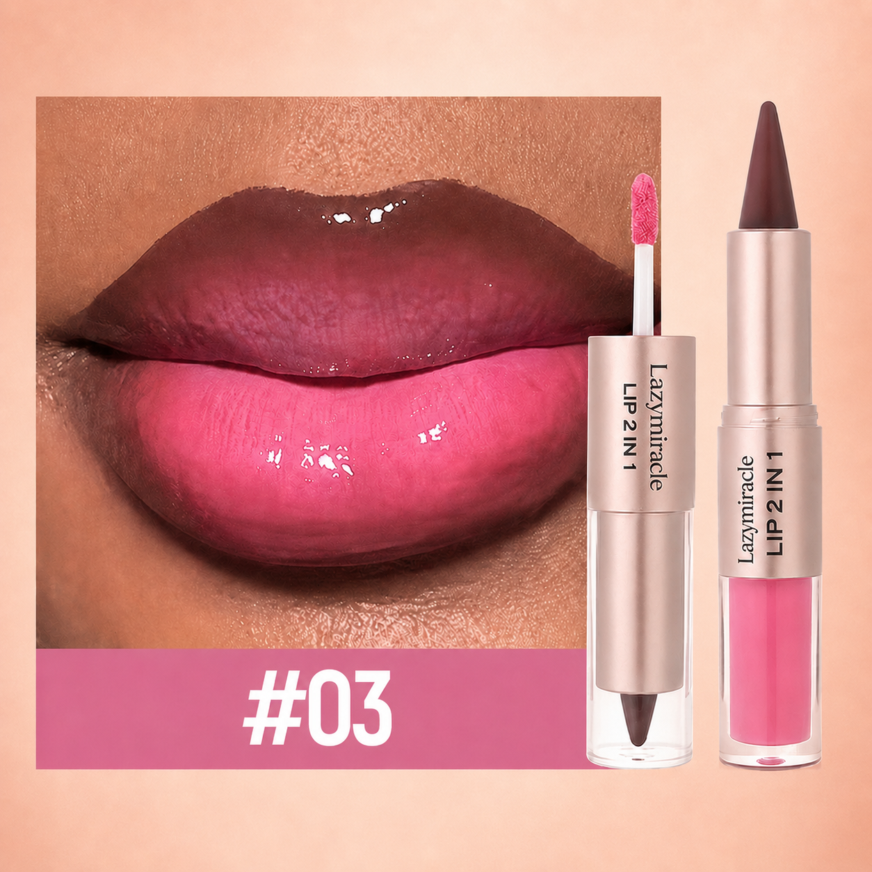 💋Lazymiracle™Dual-Ended Matte & Glossy Lip Set 💋