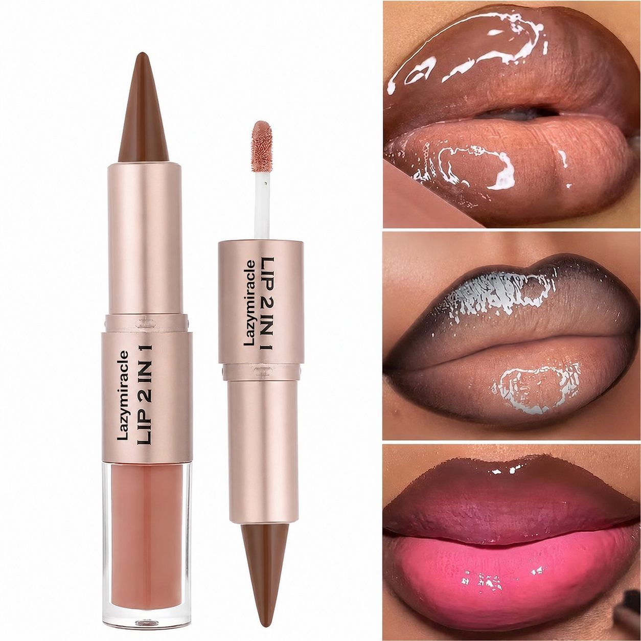 💋Lazymiracle™Dual-Ended Matte & Glossy Lip Set 💋