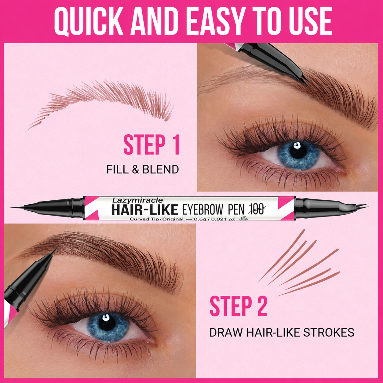 Lazymiracle™ 2-in-1 Waterproof Microblading Eyebrow Pen
