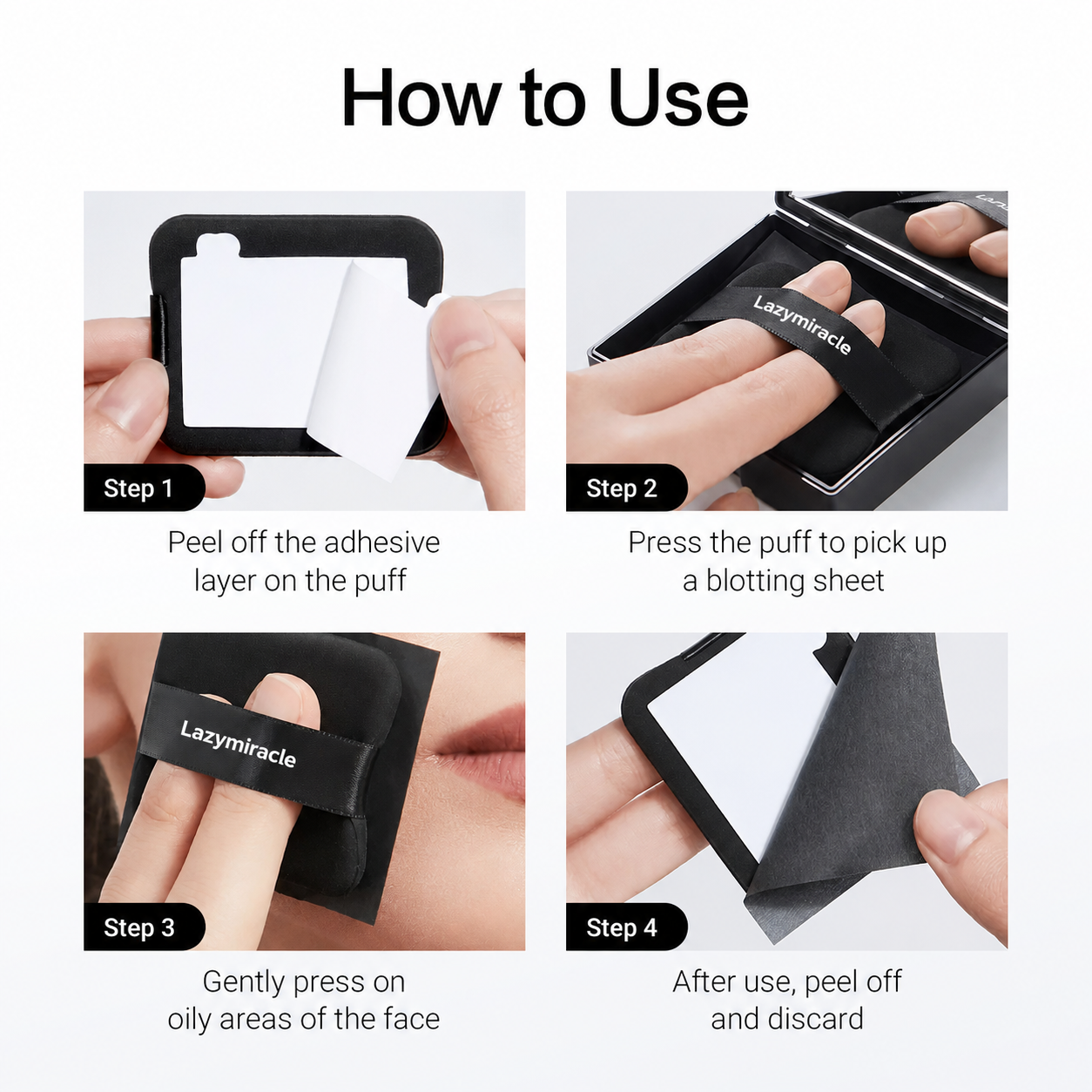 ✨Lazymiracle™  Black Magnet Oil Blotting Setting Sheets – 450 Sheets