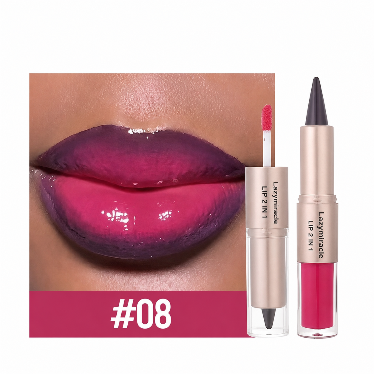 💋Lazymiracle™Dual-Ended Matte & Glossy Lip Set 💋