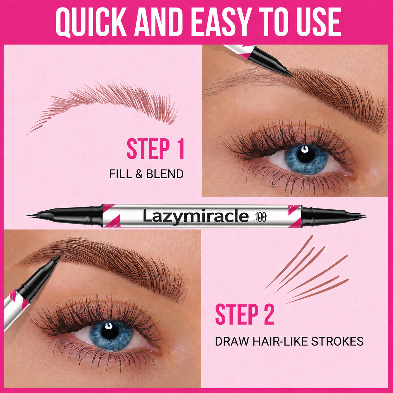 Lazymiracle™ 2-in-1 Waterproof Microblading Eyebrow Pen