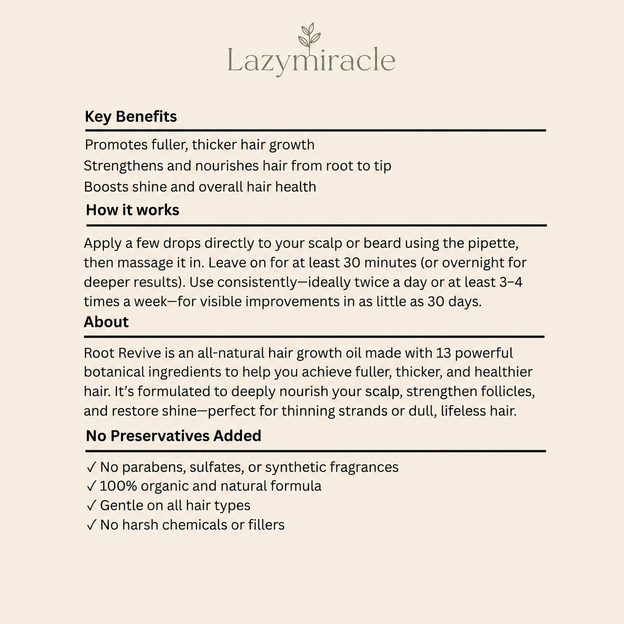 Lazymiracle™  Root Revival Hair Growth Oil