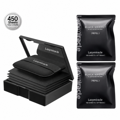 ✨Lazymiracle™  Black Magnet Oil Blotting Setting Sheets – 450 Sheets