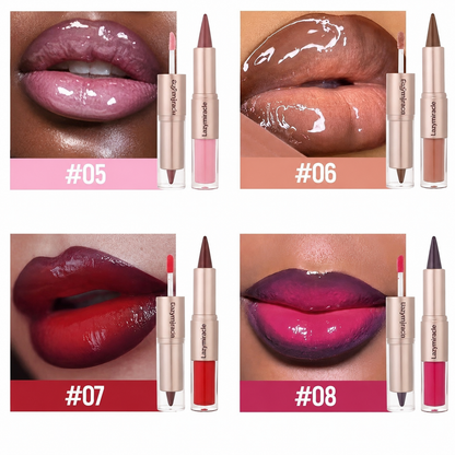 💋Lazymiracle™Dual-Ended Matte & Glossy Lip Set 💋