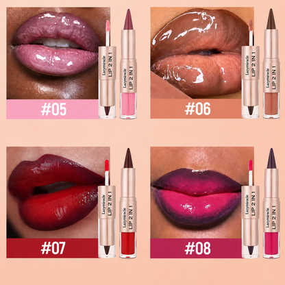 💋Lazymiracle™Dual-Ended Matte & Glossy Lip Set 💋