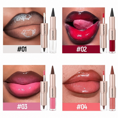 💋Lazymiracle™Dual-Ended Matte & Glossy Lip Set 💋