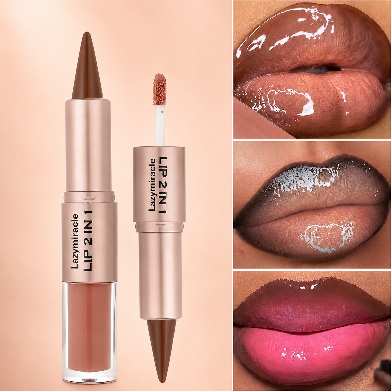 💋Lazymiracle™Dual-Ended Matte & Glossy Lip Set 💋